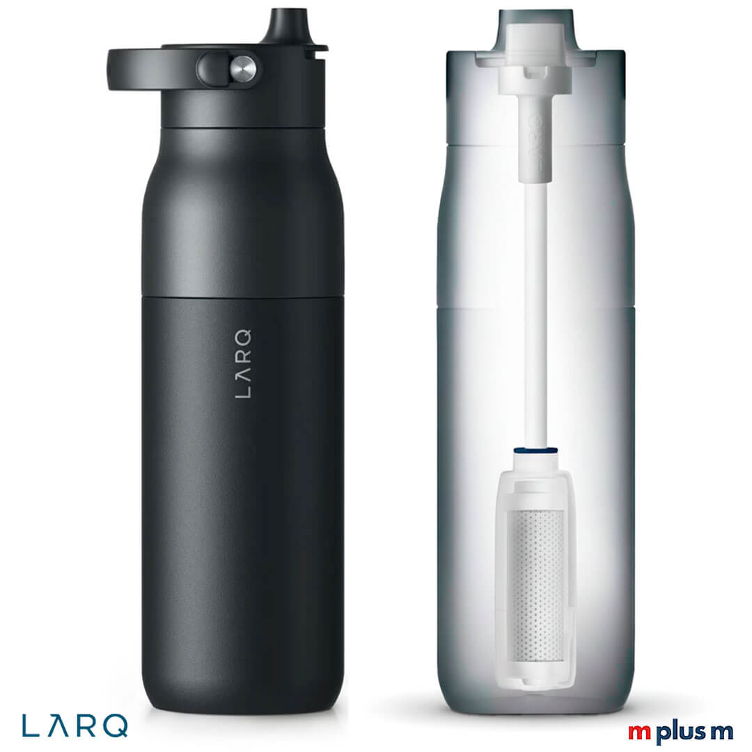 LARQ 1.000 ml Filter Isolierflasche Schwarz LARQ 1.000 ml Filter Isolierflasche in Schwarz mit Logo Gravur