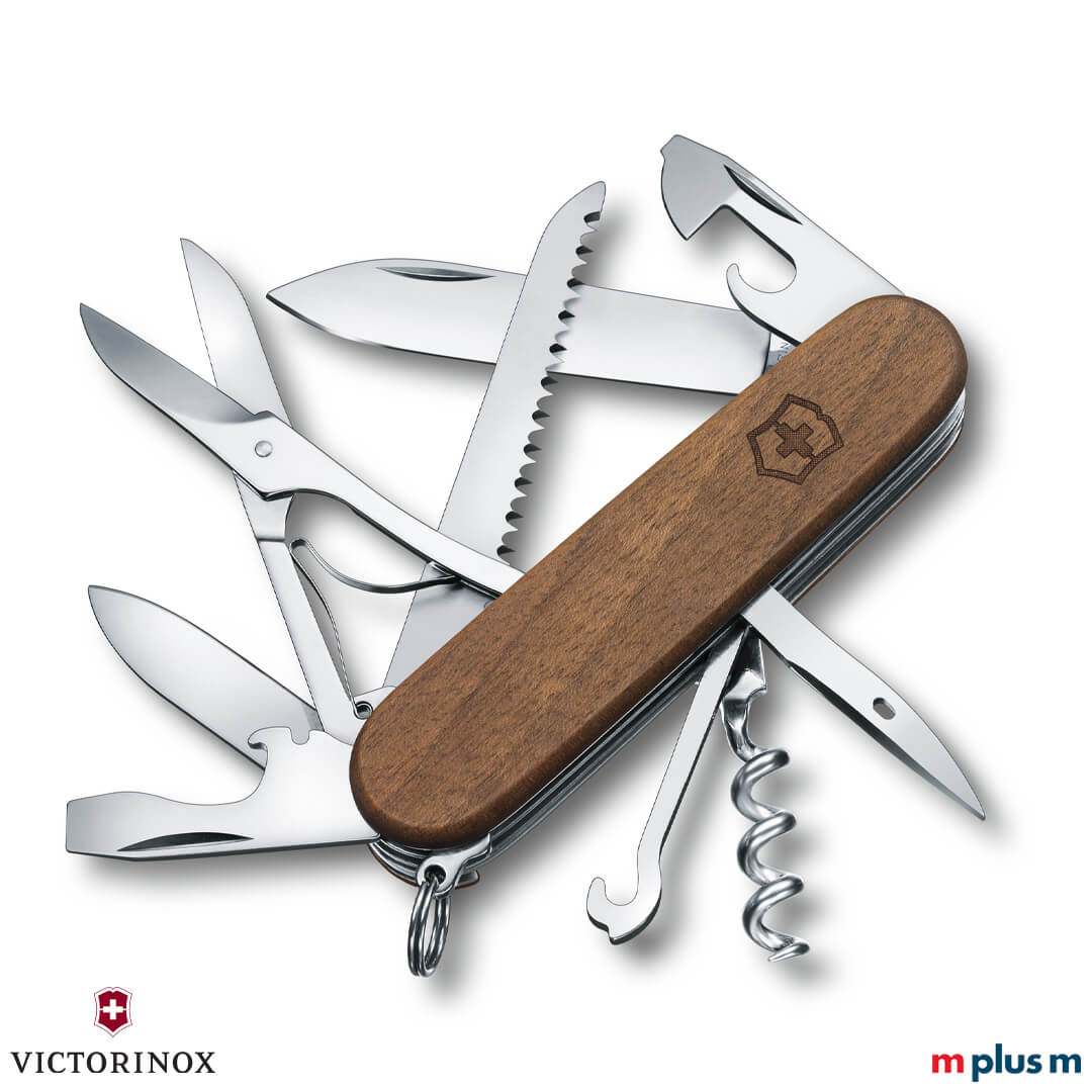 Victorinox Huntsman Wood aus Holz ausgeklappt 'Huntsman Wood' Victorinox Schweizer Messer