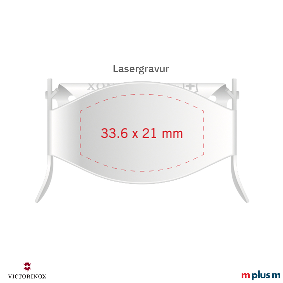 Gravurfläche auf der Edelstahl Käsereibe von Victorinox aus der Schweiz