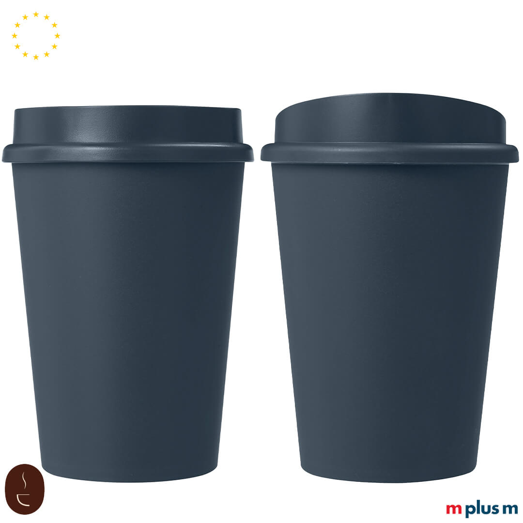Leichter dunkelblauer Uno M Becher mit stabilem PP-Korpus, mikrowellengeeignet und für Coffee To Go optimiert