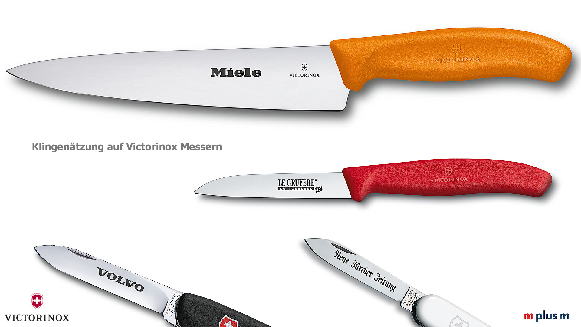 Werbeanbringung Klingenätzung bei Victorinox Messern