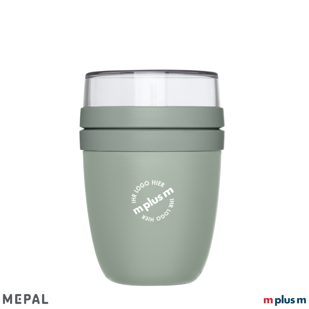 Grüner Müslibecher Ellipse von Mepal mit Logo Druck