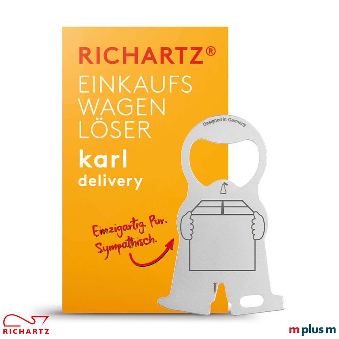 Richartz Karl Einkaufswagenlöser Delivery zum bedrucken mit individuellem Firmen Logo - perfekt als nachhaltiges Werbegeschenk karl delivery Einkaufswagenlöser mit individuellem Firmen Logo - perfekt als nachhaltiges Werbegeschenk